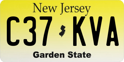 NJ license plate C37KVA