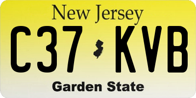 NJ license plate C37KVB