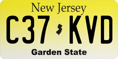 NJ license plate C37KVD