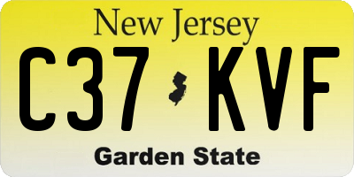 NJ license plate C37KVF