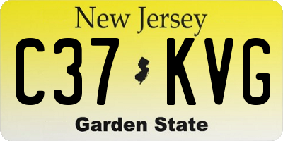 NJ license plate C37KVG