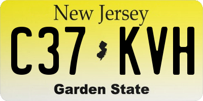 NJ license plate C37KVH