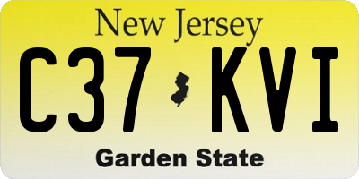 NJ license plate C37KVI