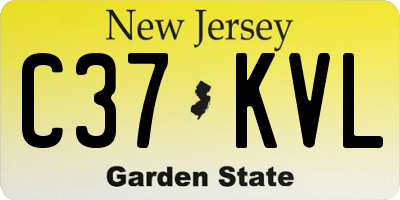 NJ license plate C37KVL