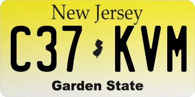 NJ license plate C37KVM