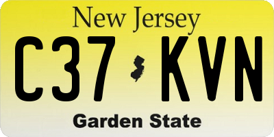 NJ license plate C37KVN