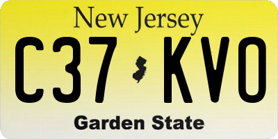 NJ license plate C37KVO