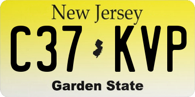 NJ license plate C37KVP