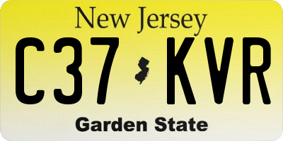 NJ license plate C37KVR