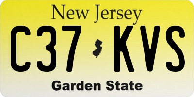 NJ license plate C37KVS