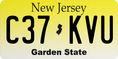 NJ license plate C37KVU