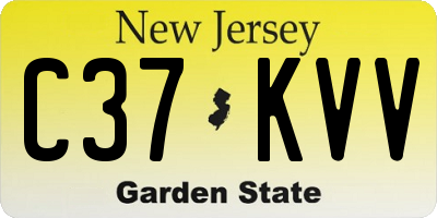 NJ license plate C37KVV
