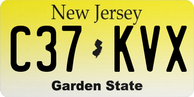 NJ license plate C37KVX