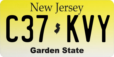 NJ license plate C37KVY