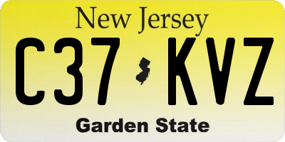 NJ license plate C37KVZ