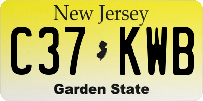 NJ license plate C37KWB
