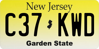NJ license plate C37KWD