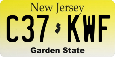 NJ license plate C37KWF