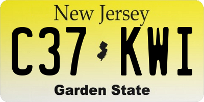 NJ license plate C37KWI