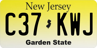 NJ license plate C37KWJ