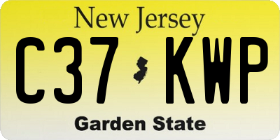 NJ license plate C37KWP