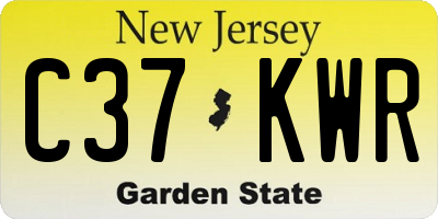 NJ license plate C37KWR