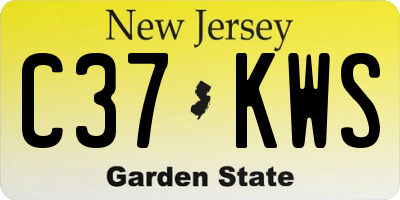 NJ license plate C37KWS