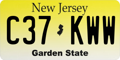 NJ license plate C37KWW