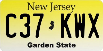 NJ license plate C37KWX