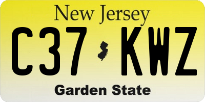 NJ license plate C37KWZ