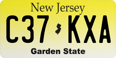 NJ license plate C37KXA