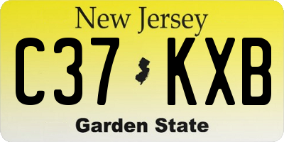 NJ license plate C37KXB