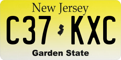 NJ license plate C37KXC