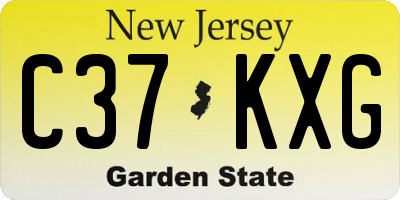 NJ license plate C37KXG