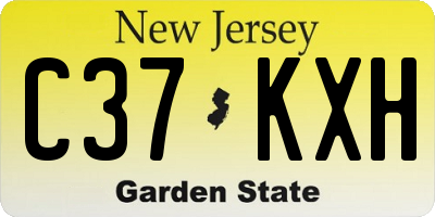 NJ license plate C37KXH