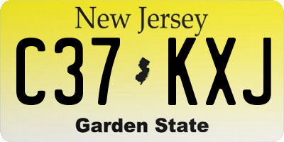 NJ license plate C37KXJ