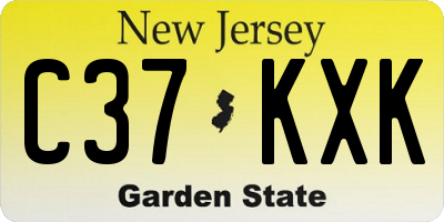 NJ license plate C37KXK