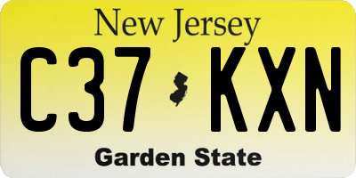 NJ license plate C37KXN