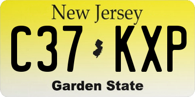 NJ license plate C37KXP