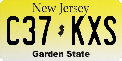 NJ license plate C37KXS