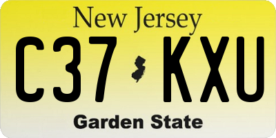 NJ license plate C37KXU