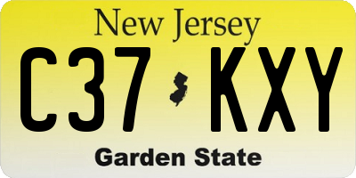 NJ license plate C37KXY