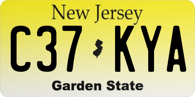 NJ license plate C37KYA