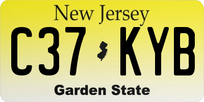 NJ license plate C37KYB