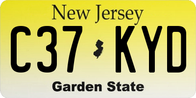 NJ license plate C37KYD