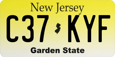 NJ license plate C37KYF