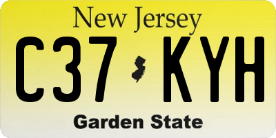 NJ license plate C37KYH