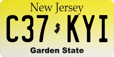NJ license plate C37KYI