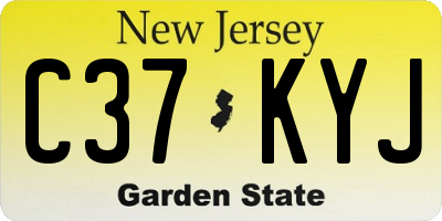 NJ license plate C37KYJ