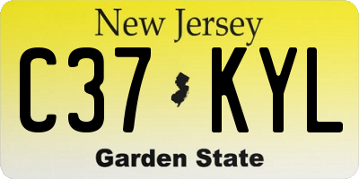 NJ license plate C37KYL